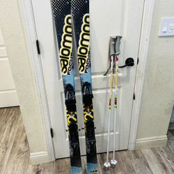 SALOMON SKIS WITH BINDINGS 145cm