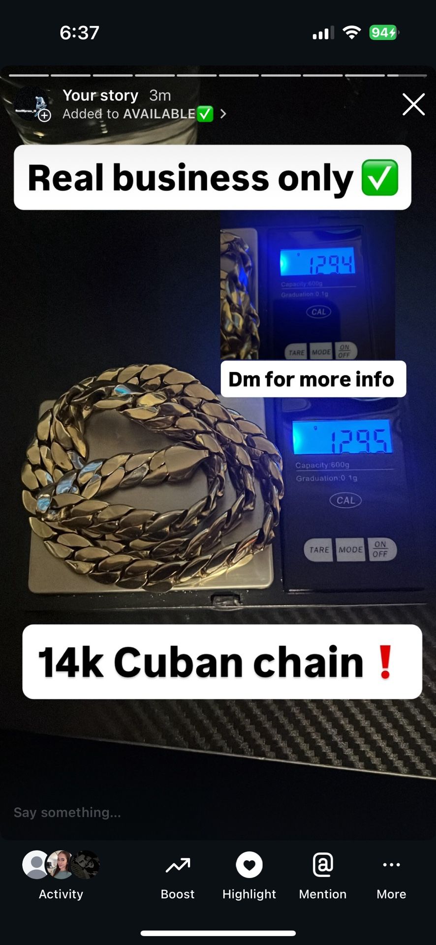 14k Gold Cuban Link Chain