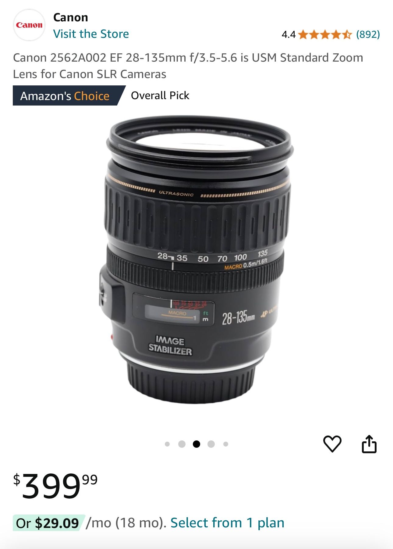 Canon 28-135mm Lens