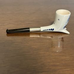 Vintage Holland Delft Ceramic Pipe