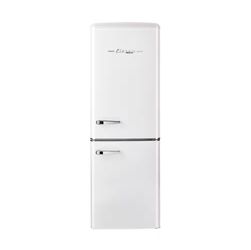 Classic Retro 22 in. 7 cu. ft. Retro Bottom Freezer Refrigerator in Marshmallow White, Energy Star