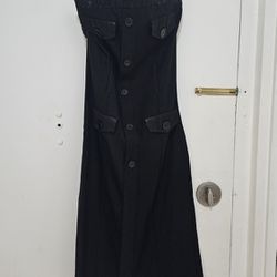 Sleek Knee-Length Tube Top Dress with Zipper
