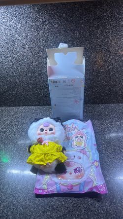 Panda Plush Doll in Yellow Dress