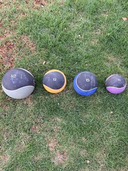 Medicine Balls Set – 4lb, 6lb, 8lb & 12lb Rubber