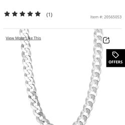 8.4mm Cuban Chain Necklace in Solid  Silver
