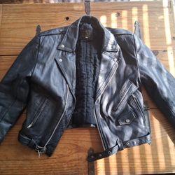 Leather Motorcycle Jacket Size 44