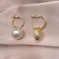 New Heart Pearl Earrings, Pick 2 Jewelry Free Shipping 