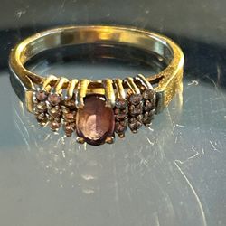 14 K Gold Diamond And Ruby Ring 