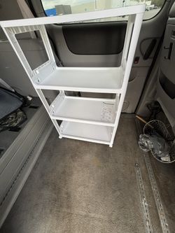 White 4-Tiers Rubbermaid Shelving 