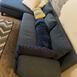 Navy Blue Couch  L Shaped .