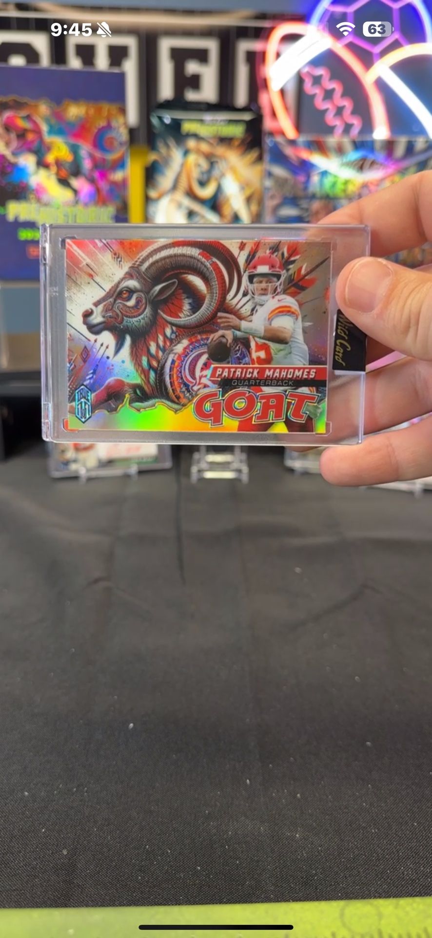 GOAT Patrick Mahomes True 1/1 color Match Wild Card