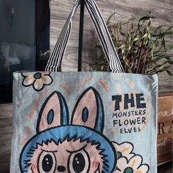 Labubu canvas tote bag