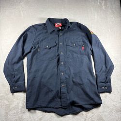 Steel Guard FR Pro Men’s Large Navy Blue Long Sleeve Shirt Nomex Cat 1 2112