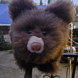  SCULLY & SCULLY STUFFED PLUSH FIGURAL STANDING BEAR-FORM OTTOMAN