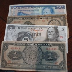 4 billetes mexicanos de colecion  pick up only