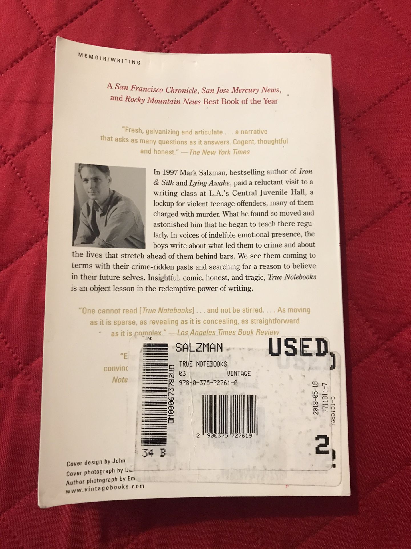 Mark Salzman ( a writers year at juvenile Hall)