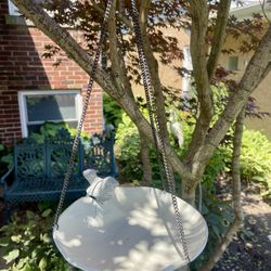 Scallop shell bird bath / feeder