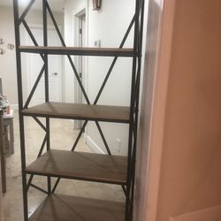 Wood And Iron Shelve Cabinet 