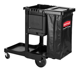 Rubbermaid Commercial Executive Janitorial Cleaning Cart – Black