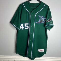 Tampa Bay Devil Rays Dewon Brazleton Jersey Mens 48 Green Majestic Authentic MLB