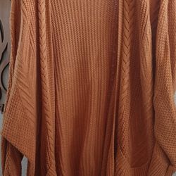 Fall Cardigan Burnt Orange Color Size Large Never Worn
