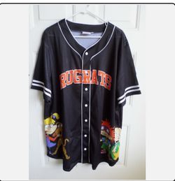 Rugrats Nickelodeon Cartoon Themed Jersey SBlack with Colorful Drawings