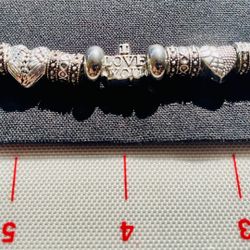 Handmade Charm Bracelet, Pandora-esque, Valentine’s Day