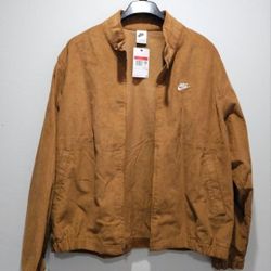 Men's Corduroy Jacket Nike Large Brown New