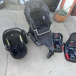 Britax  Jogging Stroller And Car Seat And Base 