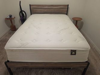 Full size bed frame and mattress