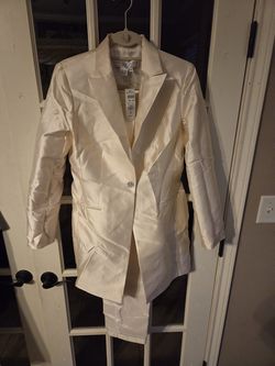 LiIlie Rubin2pc Cream Satin Pants Suit