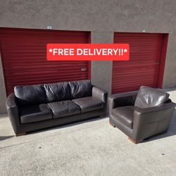 Genuine Leather Couch Set