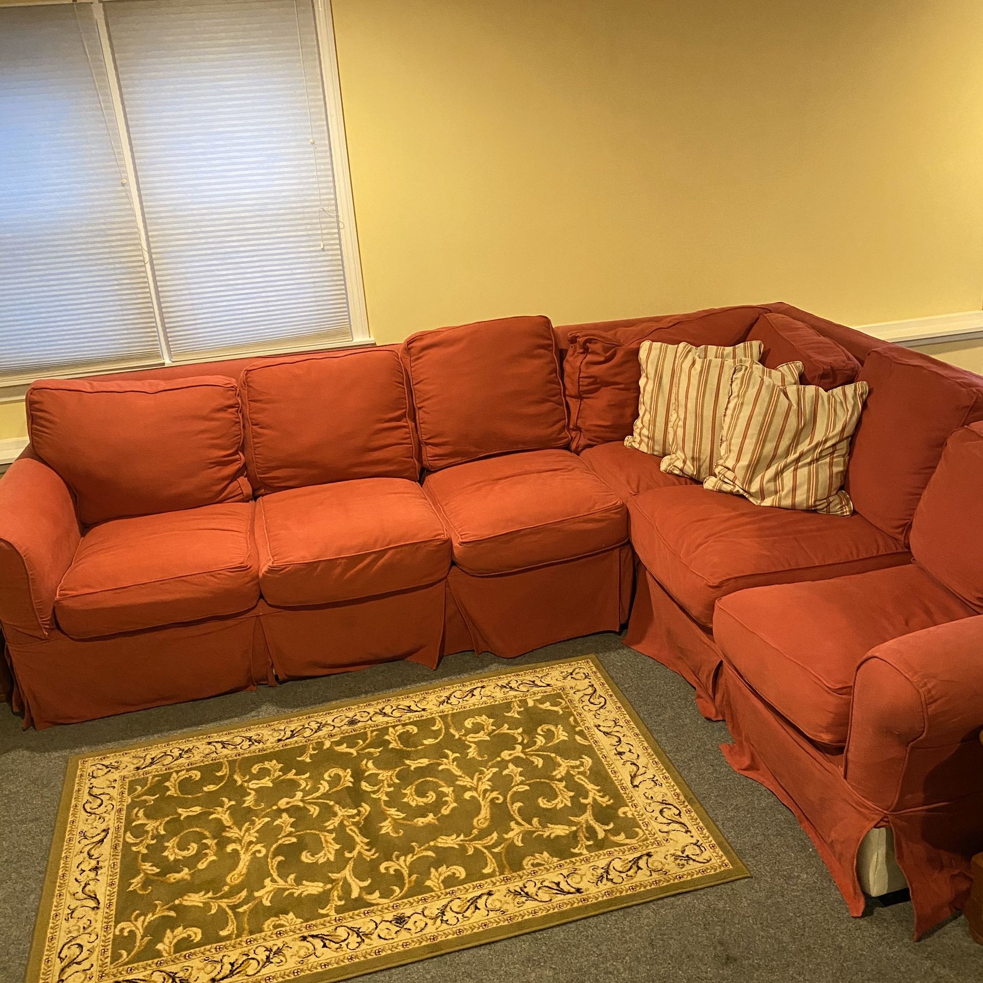 OLDER RED Sectional Couch