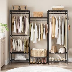 Heavy-Duty Rolling Clothes Rack