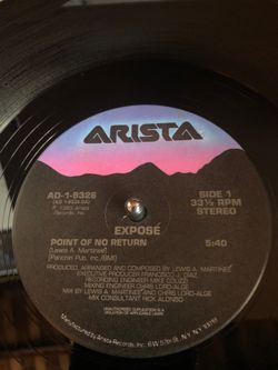 Expose - Point of no Return - 1985 - 12” Vinyl - Great Condition