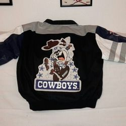 NFL COWBOYS/TAZMANIAN DEVIL LEATHER JACKET