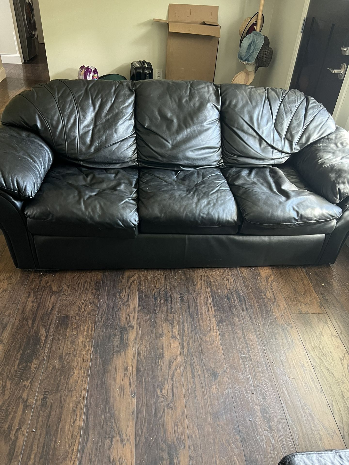 Leather Couch With Ottoman