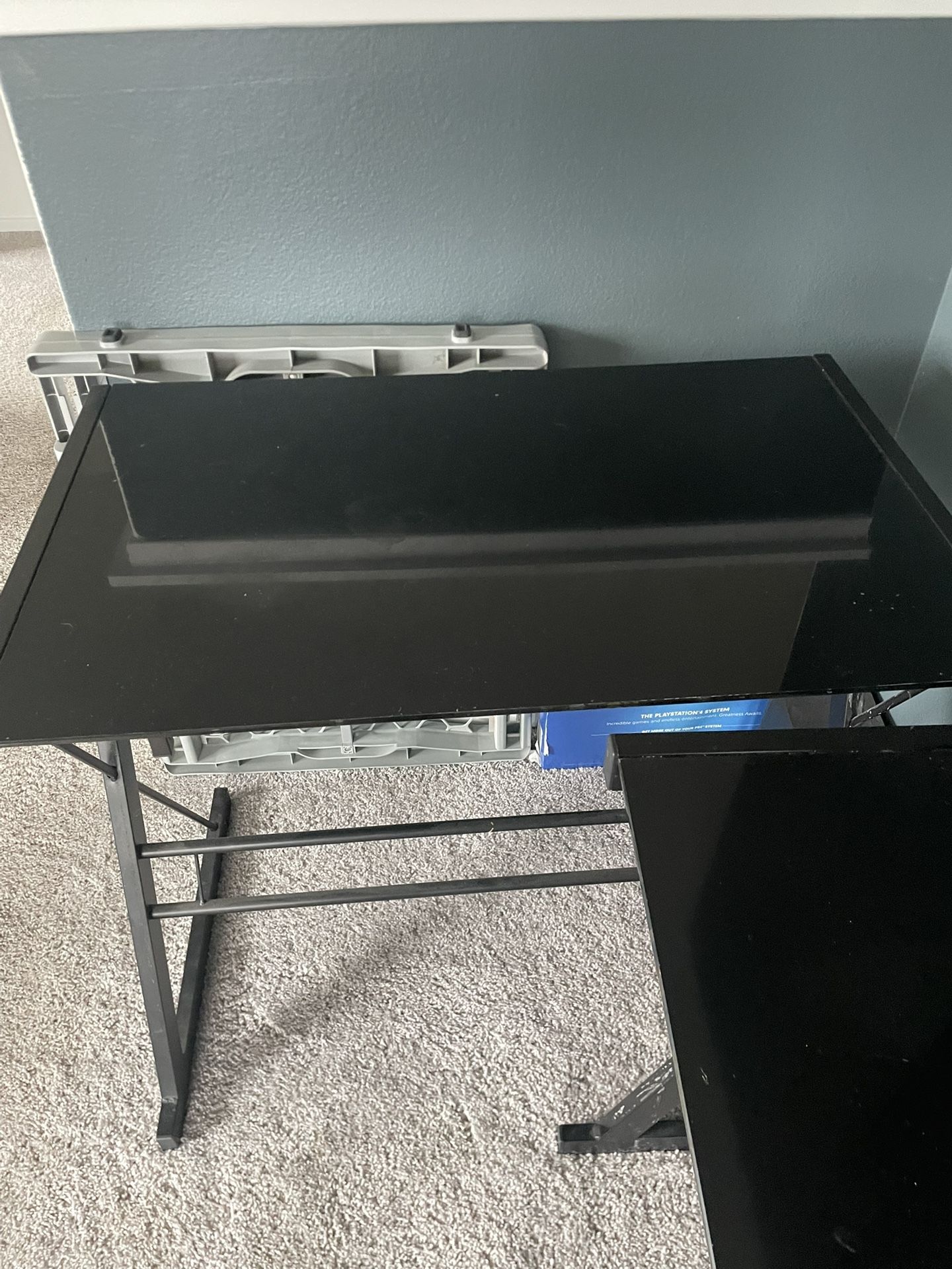 2 Small Study Tempered Glass Desk