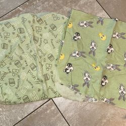Pooh and Looney Tunes Flannel Receiving Blankets