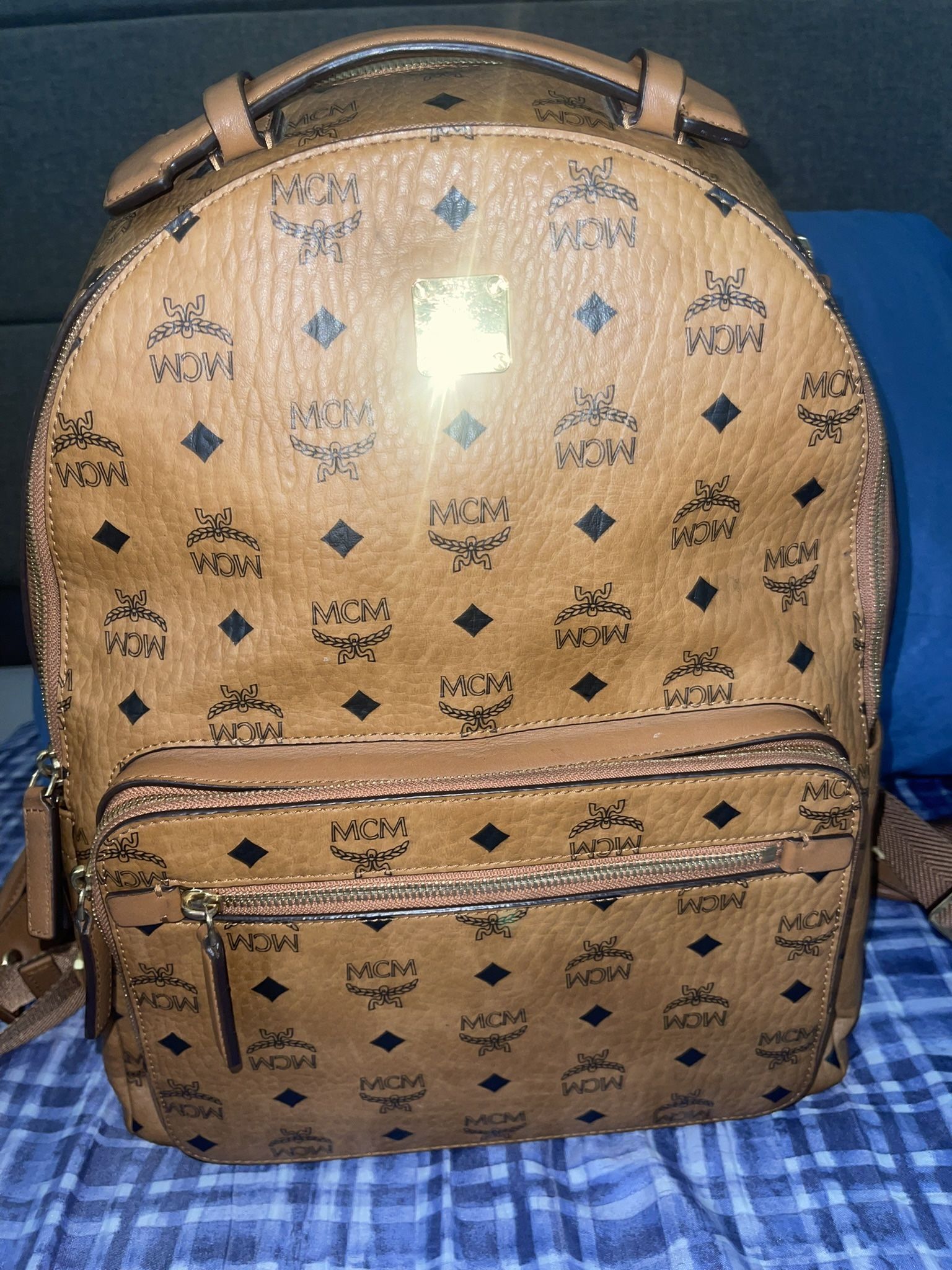 MCM backpack And large Zip Wallet cognac