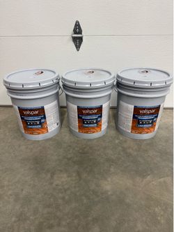 Valspar Pre-Tinted Redwood Naturaltone Transparent Exterior Wood Stain and Sealer in One ( 5-gallon ) Water-based $209 plus tax at Lowe's for 5 gallon