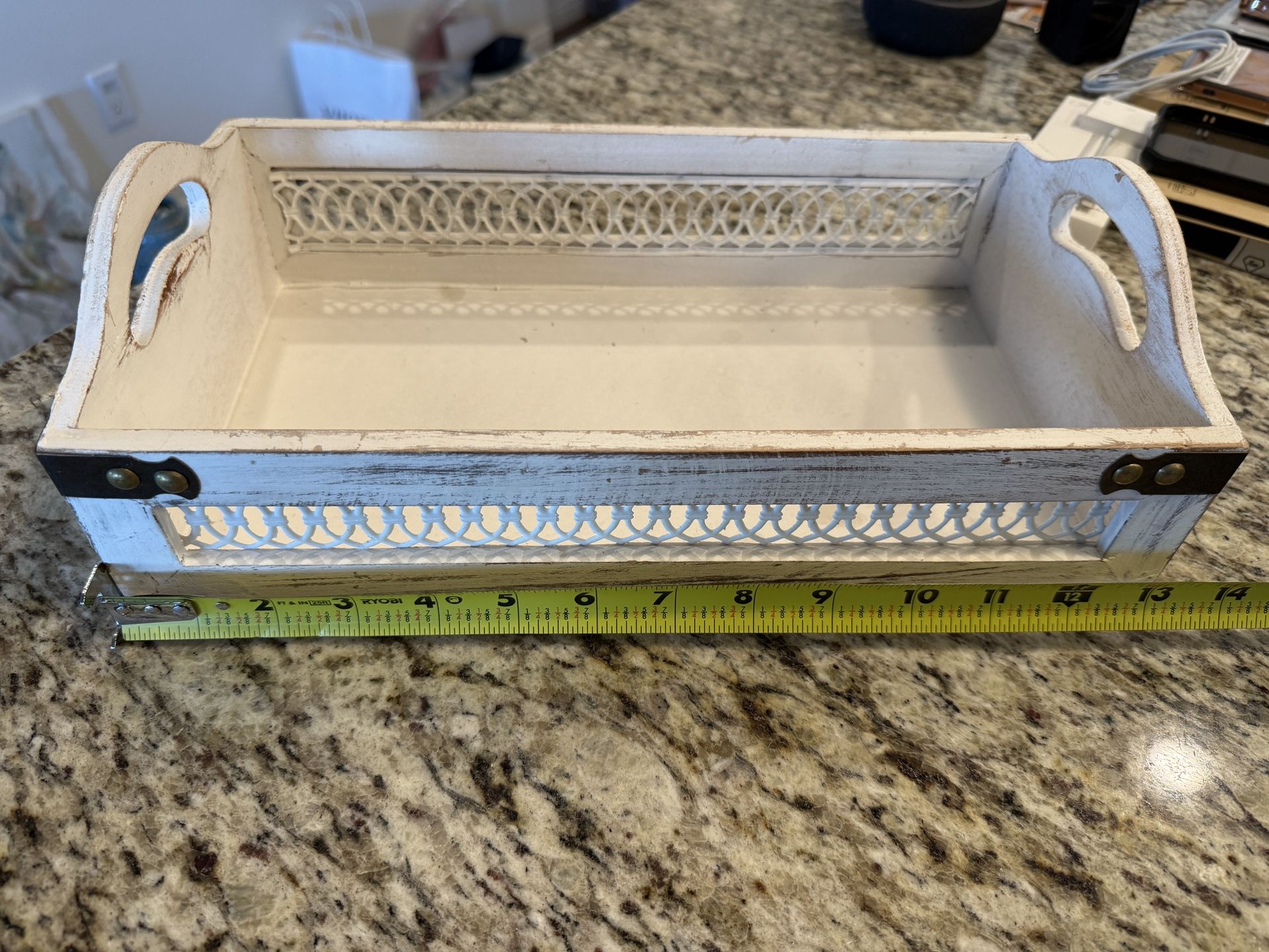 Tray White Drink Beverage Holder Appetizers Parties Christmas Drink Holder