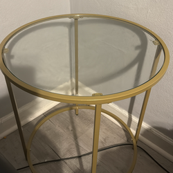 Gold Glass Side Table