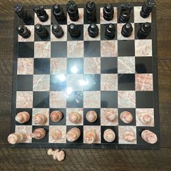 Stone Chess Set (One Broke Piece)