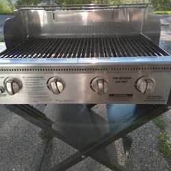 Brinkmann Portable Folding Stainless Steel Barbecue Grill Propane