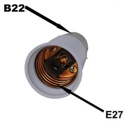 B22 to E27 Edison Screw LED Bulb Base Socket Converter Adaptor Fitting Extender Holder Energy Saving Lamp (4PCS)