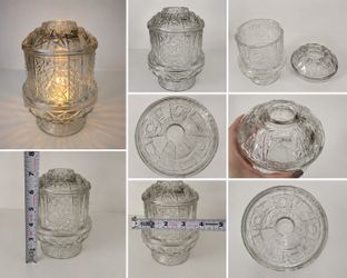 Vintage Indiana Glass Stars & Bars Fairy Lamp – Clear CASH only/Local pu