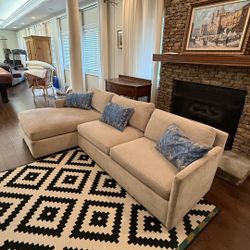 Two Piece Light Beige Sectional Couch