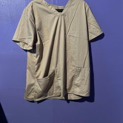 Khaki Scrub Top