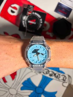 Brand New Casio G-Shock "CasiOak" GA-2100BM-7A2 — Sky Blue & Clear (Full Box Set)